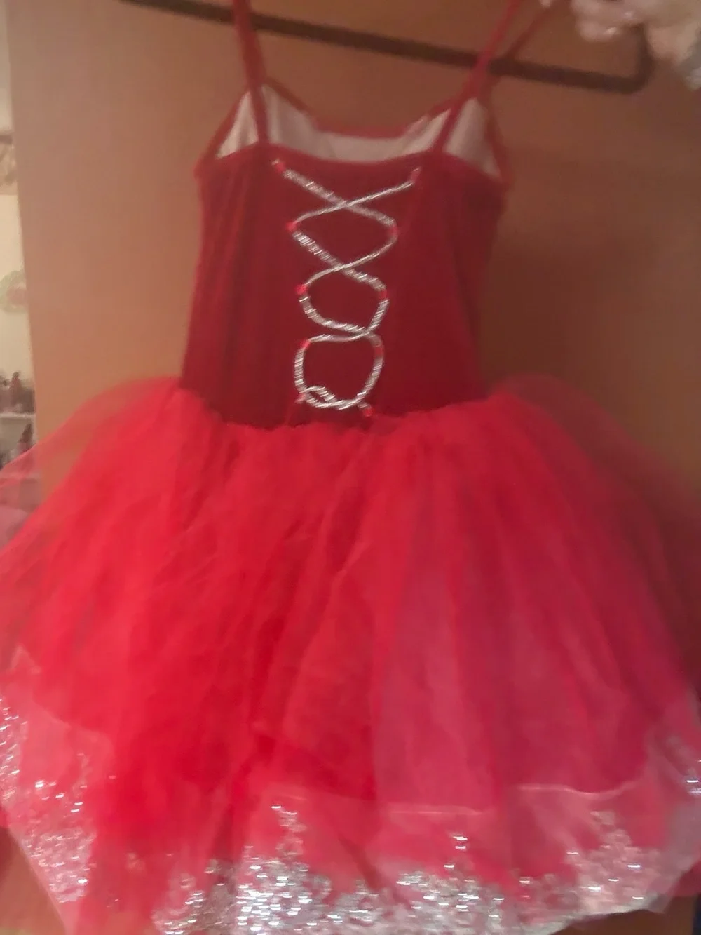 Weissman Red Tulle Sparkle Ballet Costume